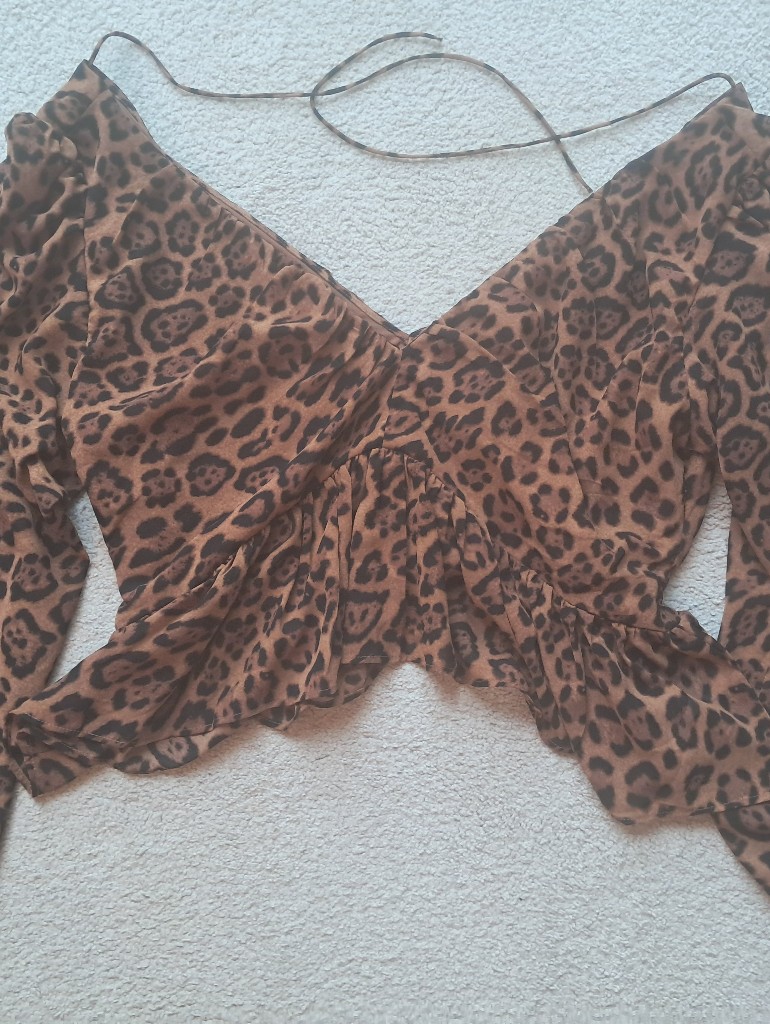 H&M Leopard Print Wrap Top - Sz. L